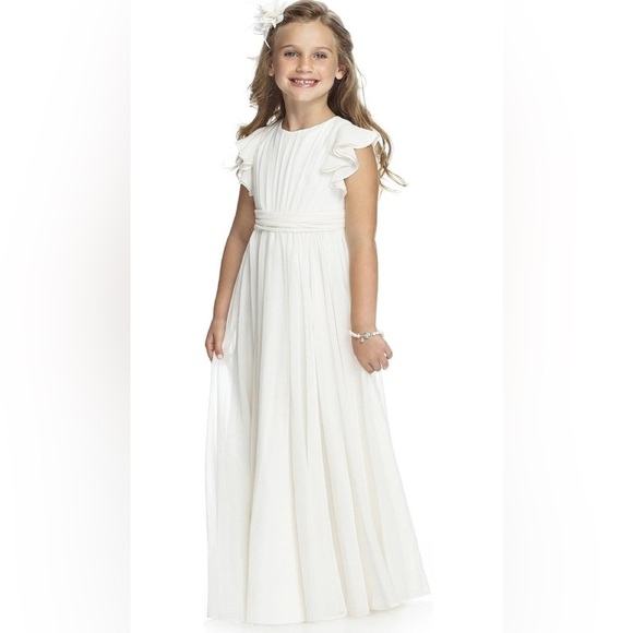 Other - EEUC white chiffon flutter sleeve dress size 2